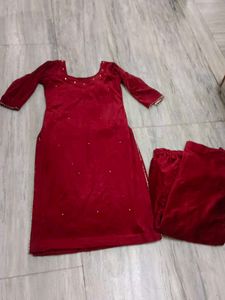 velvet plazo suit