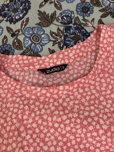 Pink Floral Print Top