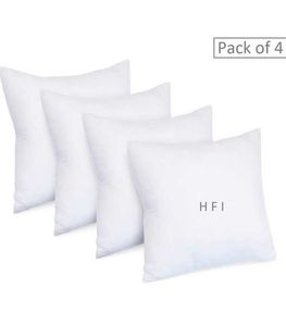 Set of 4 White Square Cushions