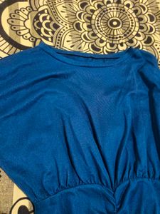 Teal Ruched Long Sleeve Dress