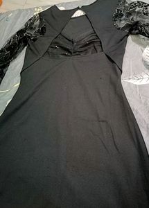 Athena Women Black Embellished Sheer Dress