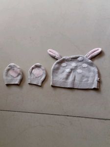 Mothercare Brand Warm Woolen Cap Mitten Set