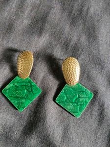 Boho Green Diamond Earrings