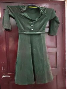 Elegant Green Velvet Dress