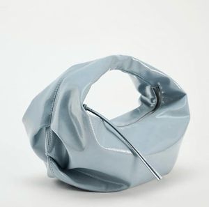 Zara Patent Faux Leather Bag Blue