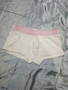 Ck White Boxer Briefs with Pink Band