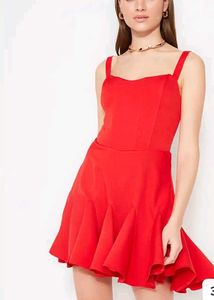 Stunning Red Fit and Flare Dress by Trendyol