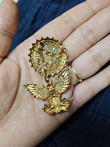 Vintage Gold Eagle Emblem Brooch