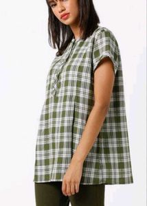 Green Plaid Tunic Shirt