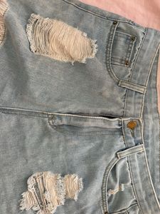 Distressed Denim Shorts