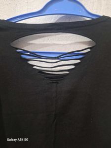 Graphic Print Cutout Back T-Shirt