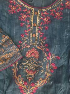 Embroidered Teal Kurta