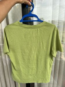 Lime Green Ruched T-Shirt