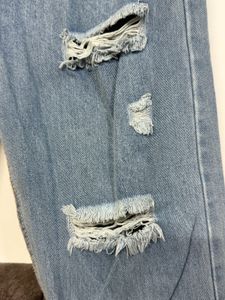 Light Wash Ripped Wide Leg Jeans