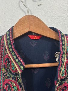 Navy Blue Printed Kurta Dreas