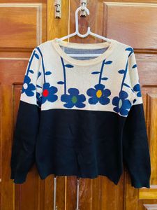 Cute Floral Knit Sweater