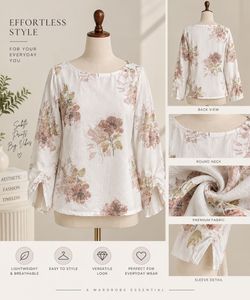 Floral Print Long Sleeve Blouse