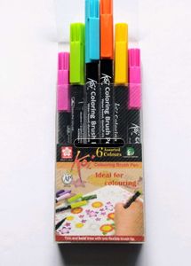 Sakura Koi Colouring Brush Pens - 6 Colors