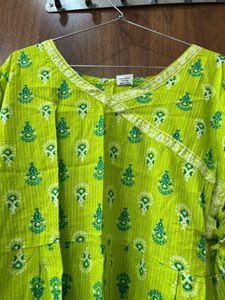 Vibrant Green Printed Kurta