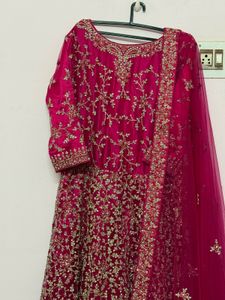 pink Embellished Anarkali (Size L)