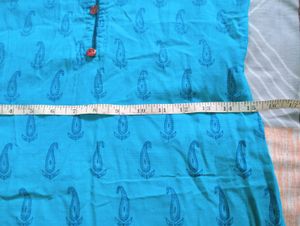 Vibrant Blue Paisley Print Kurta