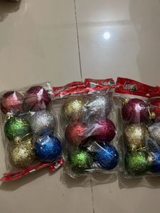 Glittery Christmas Ornaments Set