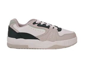 White &amp; Green Lace-Up Sneakers