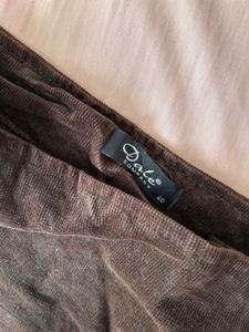 coquette Ruffled Hem brown Midi Skirt