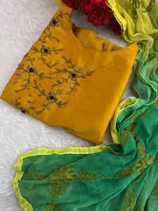Designer Embroidered kurta with dupatta