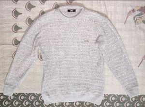Light Grey shining Crew Neck Sweater