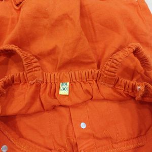 Bright Orange Overalls Set