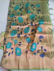 Golden Floral Saree with Blouse