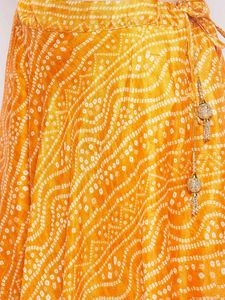 Beautiful Orange Bandhani Skirt