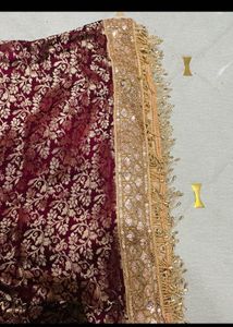 Exquisite Maroon &amp; Gold garara Set