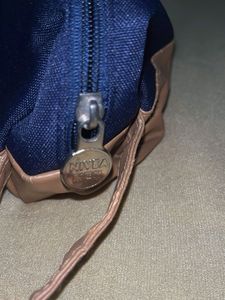 Navy &amp; Tan Wristlet Pouch