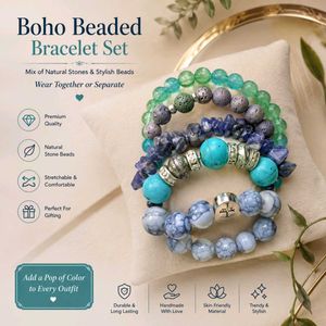 Boho Beaded Bracelets combo offer set 5 peck
