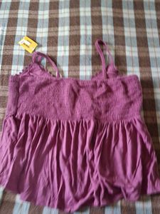 Crochet &amp; Ruffled Cami Top