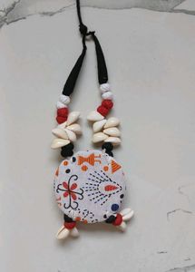 ethnic fabric Shell Necklace