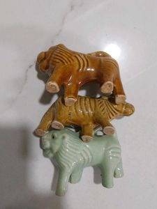 Set of 3 Ceramic Animal Figurines