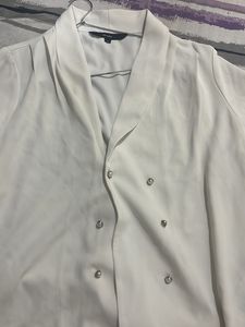 vero moda Elegant White Double-Breasted Blouse
