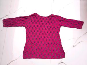 Pink Printed Women’s Kurti |