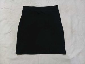 Black Mini Skirt with Slit