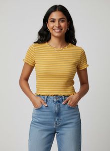 Striped Mustard Tee