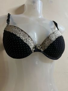 Black &amp; White Polka Dot Bra Adjustable Strips