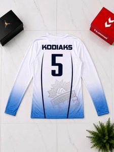 Men's White &amp; Blue volleyball jersey