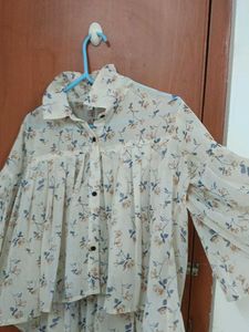 Floral Print Pleated Shrug