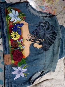Hand-Painted Denim Vest
