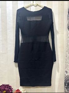 Chic Black Mesh Panel Dress
