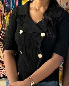 Chic Black Button-Down Top