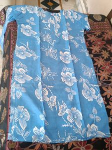 Blue Floral Cotton kurta set with Palazzo